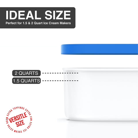 BALCI airtight lid seals ice cream to prevent freezer burn and flavor loss.