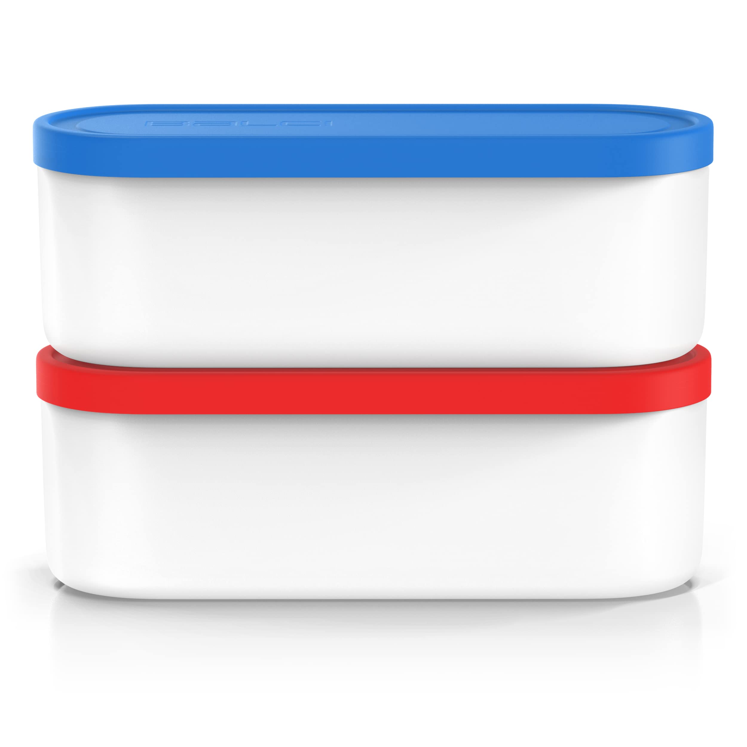 BALCI blue and red colorway adds a bright, modern touch to kitchen storage.