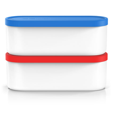 BALCI blue and red colorway adds a bright, modern touch to kitchen storage.