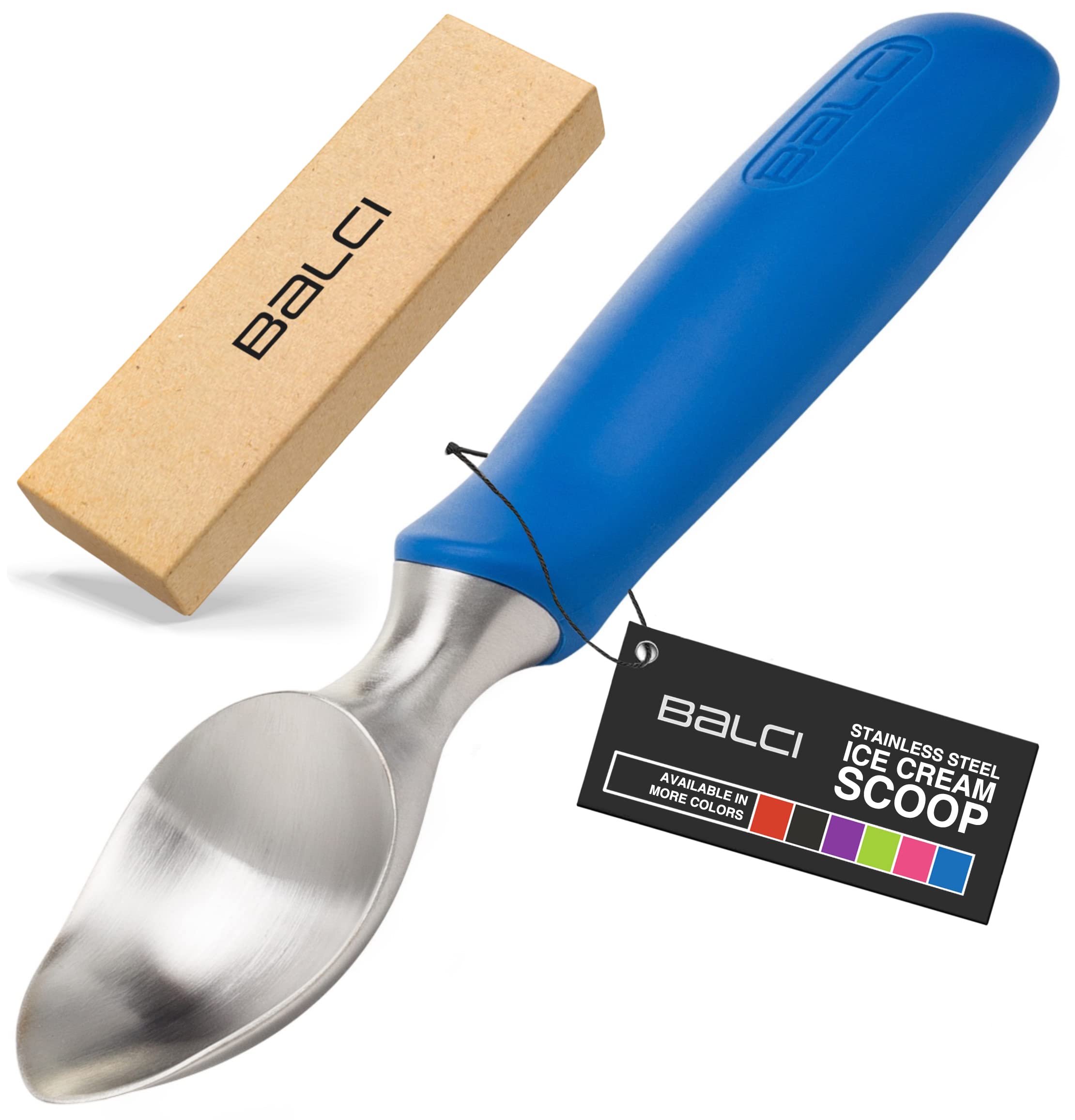 Balci ice cream scoop with stainless steel construction for durable daily scooping.