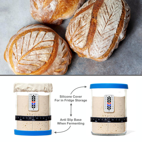 BALCI jar 40oz capacity fits multiple loaves and active starter routines
