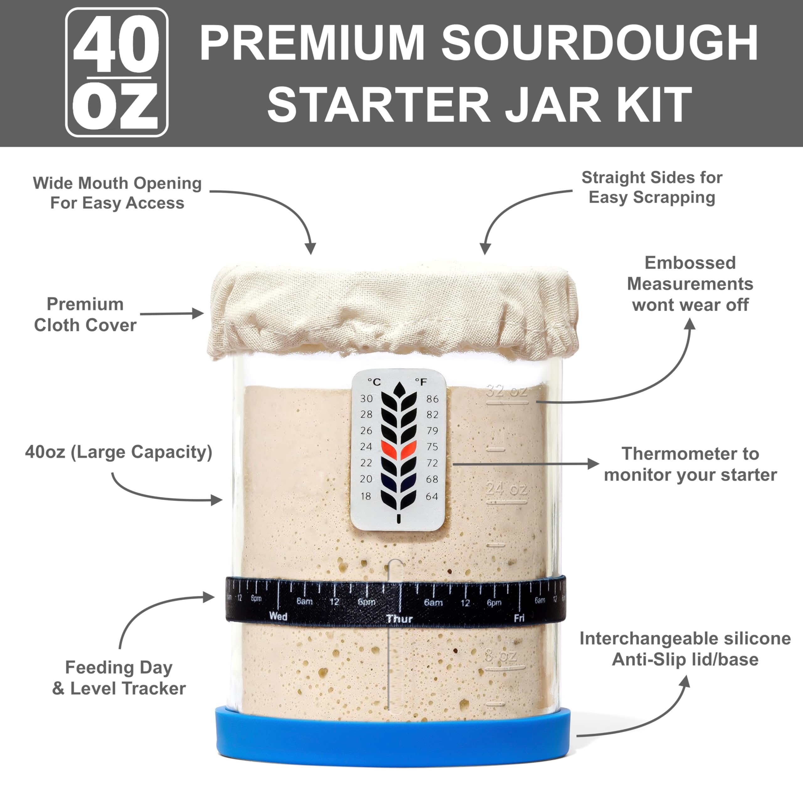 BALCI jar cloth cover reduces moisture loss during bulk fermentation