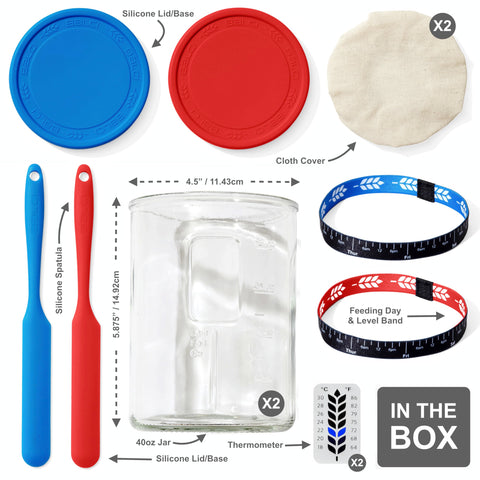 BALCI jar with marked feeding band supports organized, reliable bread starter scheduling