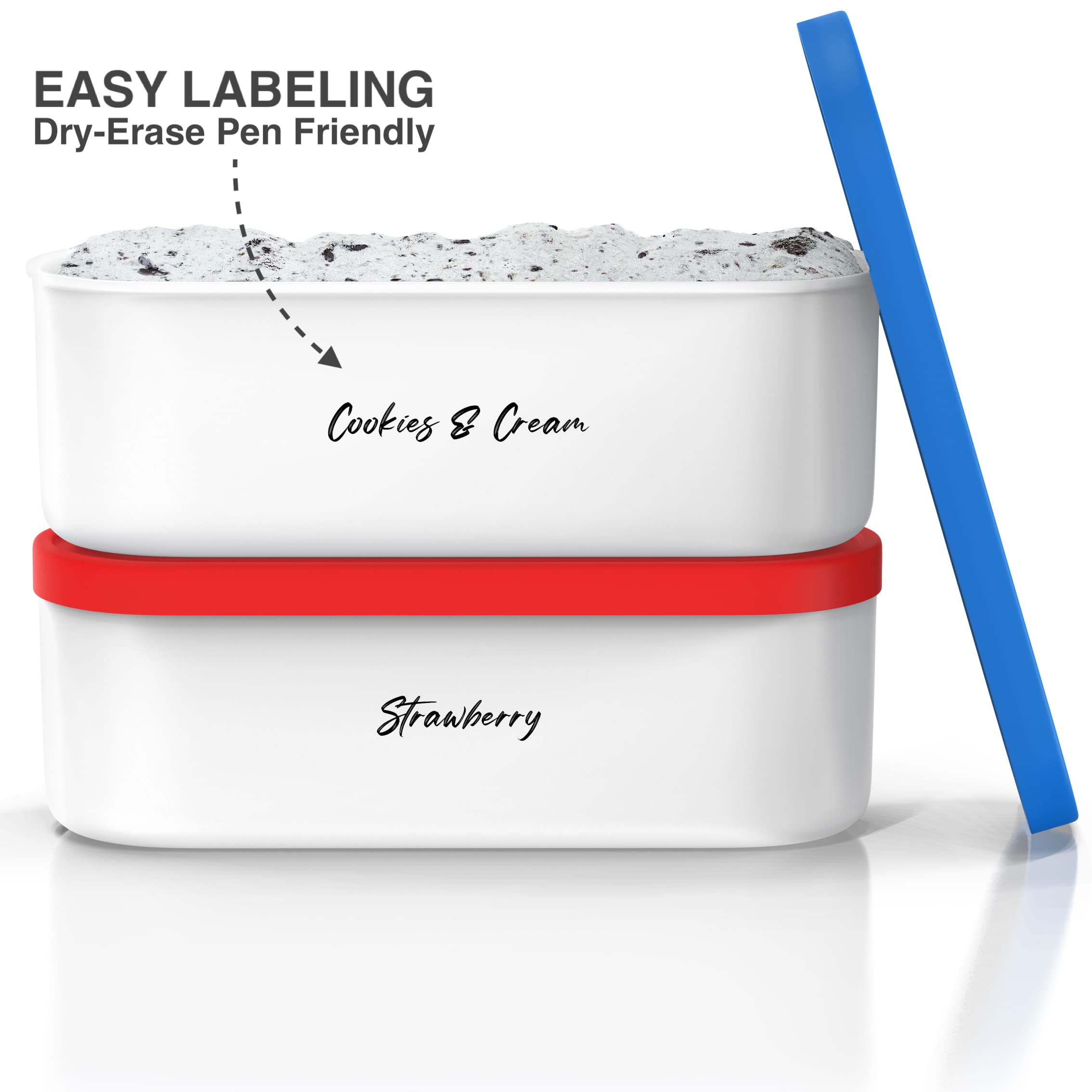 BALCI two-pack tub stacks neatly, saving freezer space and simplifying multi-flavor storage.