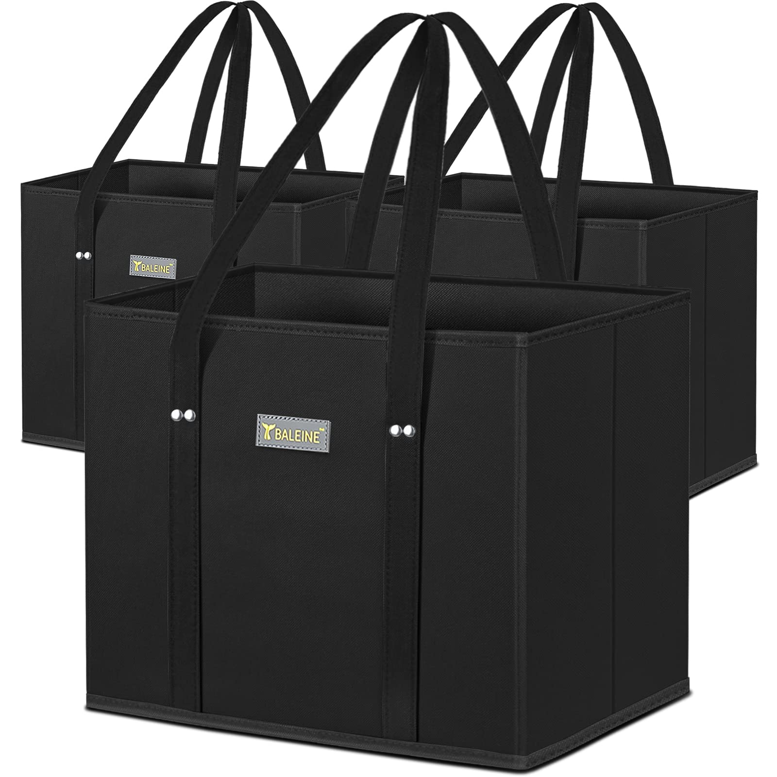 Baleine 3Pk folded bags for compact storage and eco-friendly reuse.
