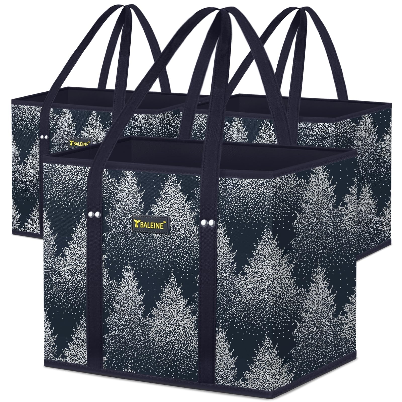 BALEINE 3Pk reusable bags with foldable design for easy storage and loading.