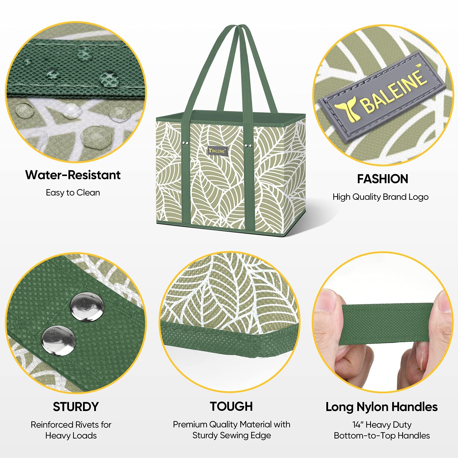 BALEINE tote with extra-long handles for comfortable shoulder carry.
