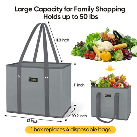 BALEINE leopard bags opened for organized, spacious grocery loading