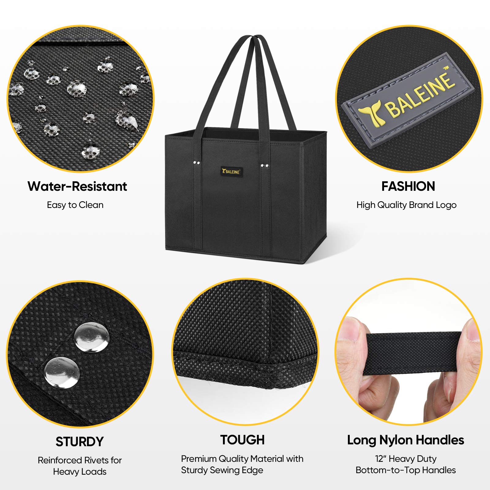 Water resistant Baleine tote ideal for outdoor shopping and spills.
