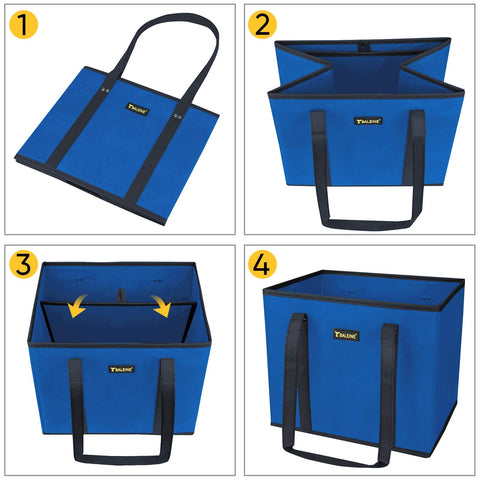 BALEINE 3-pack organized shopping bags ideal for cart and trunk loading.