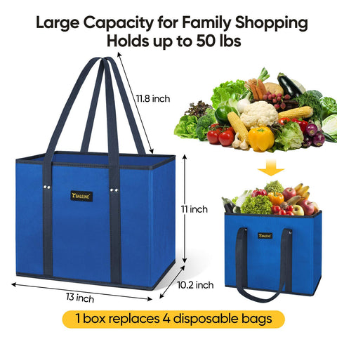 BALEINE bags with reinforced bottom ready for heavy groceries and stability.