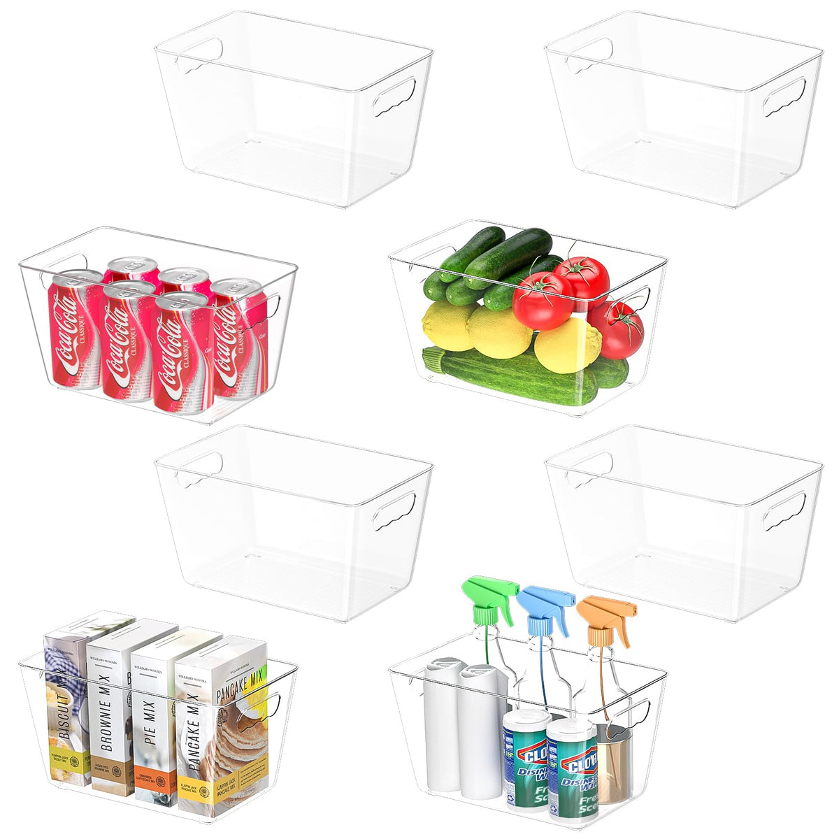 BALEINE clear plastic bin with open front for quick access and visibility