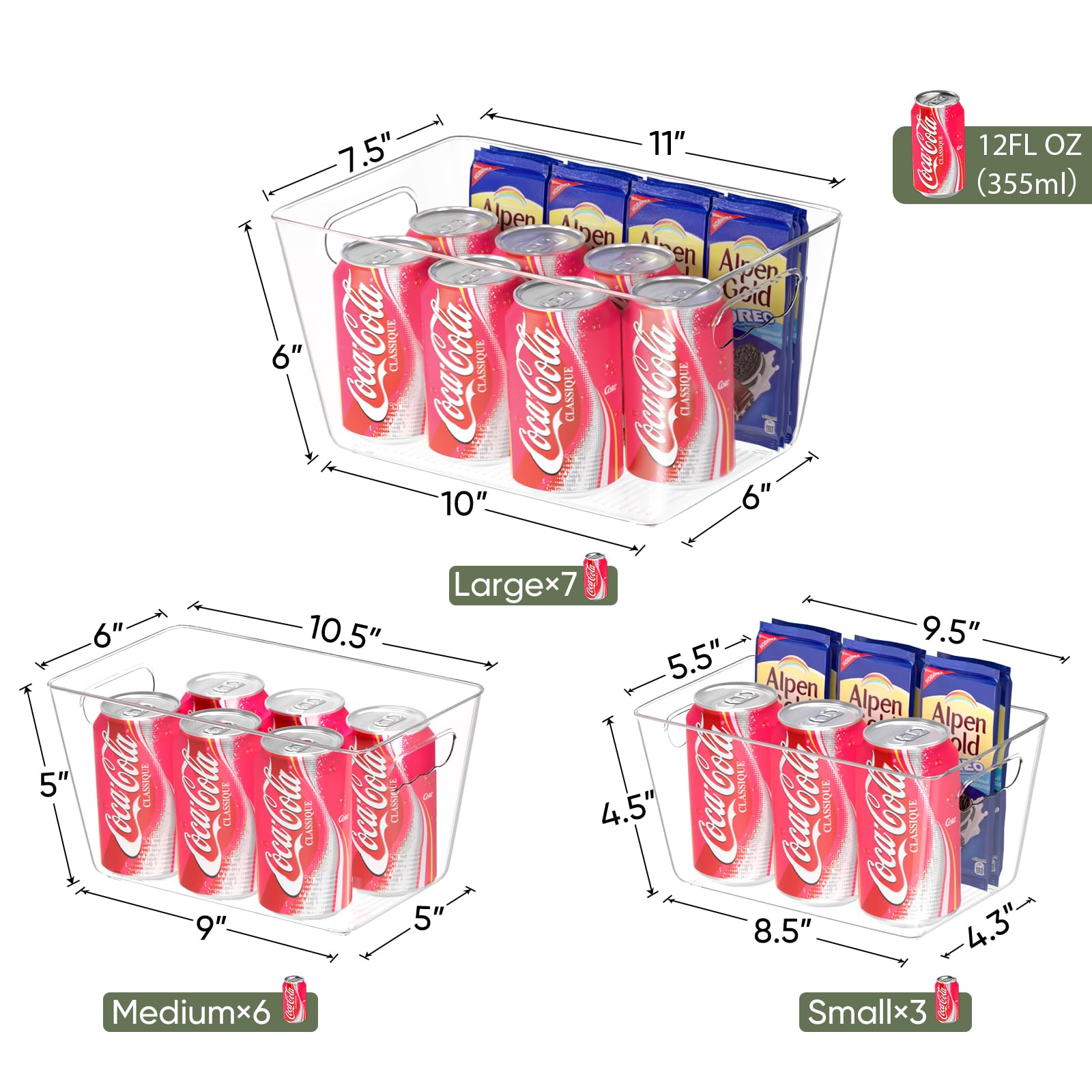 BALEINE fridge storage bin shows contents at a glance and stores safely