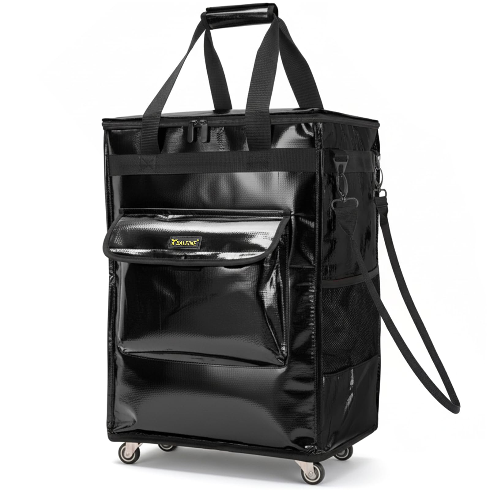 BALEINE reusable grocery bags on wheels, front view, easy grocery rolling