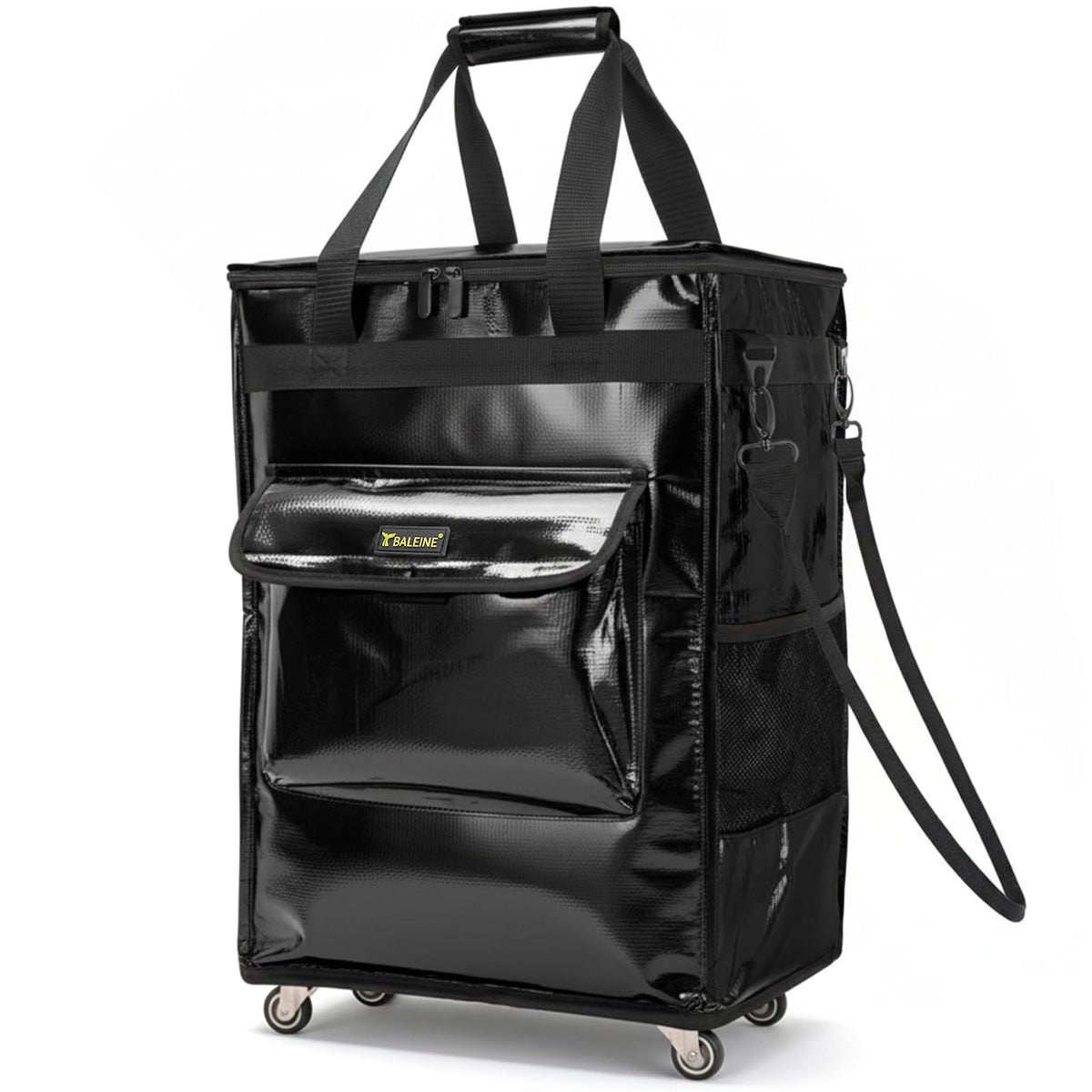 BALEINE reusable grocery bags on wheels, front view, easy grocery rolling