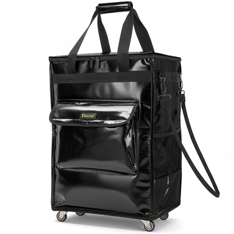 BALEINE reusable grocery bags on wheels, front view, easy grocery rolling