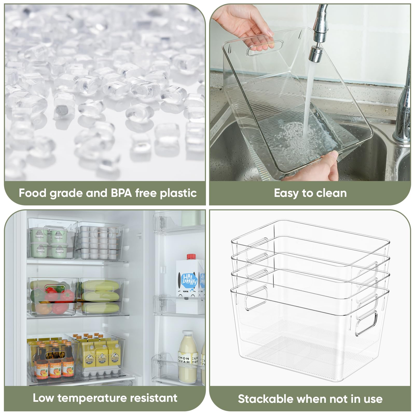 BALEINE stackable bin in fridge to maximize shelf space