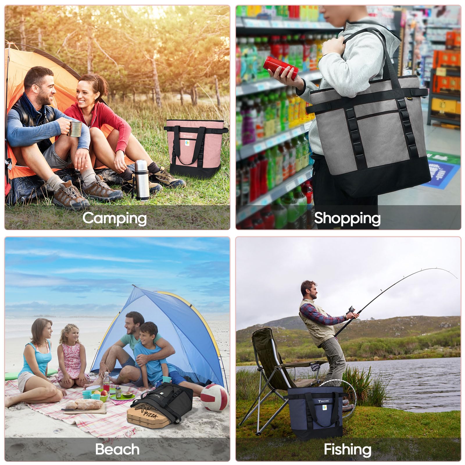 BALEINE large-capacity cooler bag suited for road trips and tailgating.