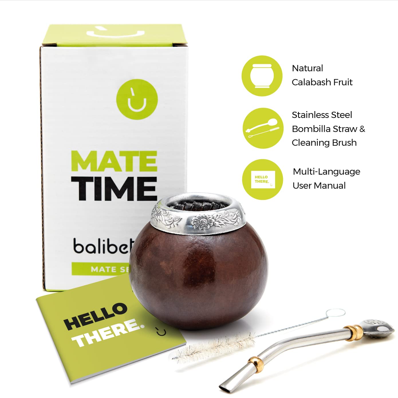 Balibetov mate bombilla straw ensures smooth, clean sipping