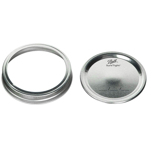 Ball 9-inch tall glass jar fits in pantry shelves.