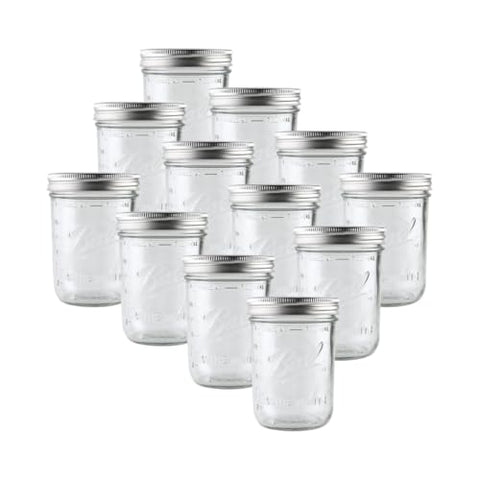 Ball 16oz mason jar with airtight lid for leakproof storage.