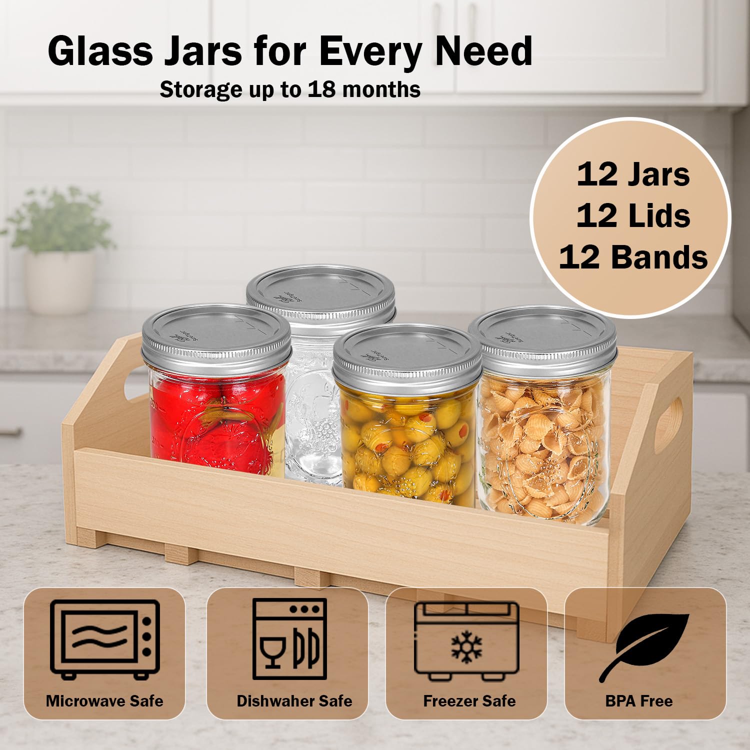 Ball jars with embossed measurements aid precise filling and portioning