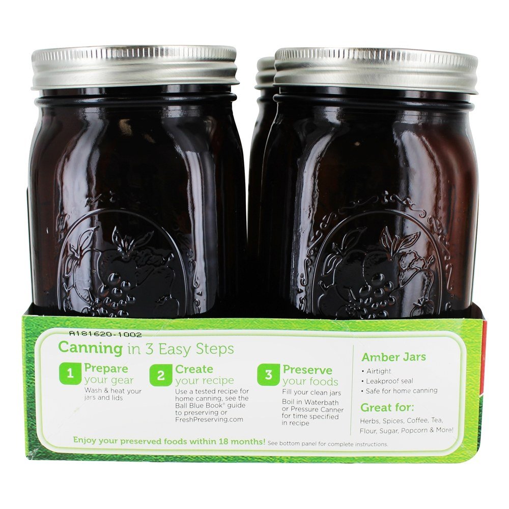 Amber glass jar with smooth surface ideal for pantry storage
