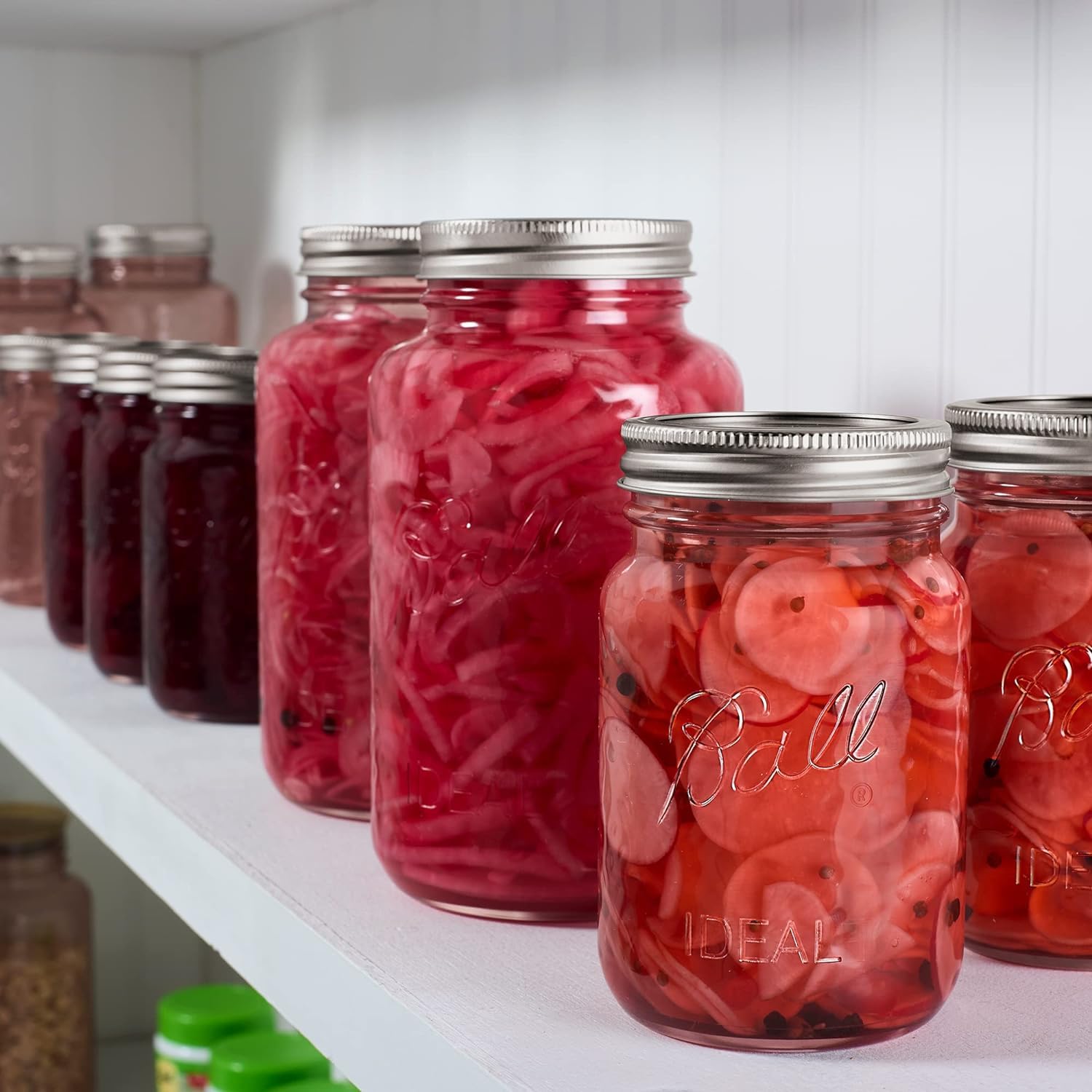 Ball Collectors Edition rose jar set on shelf display.