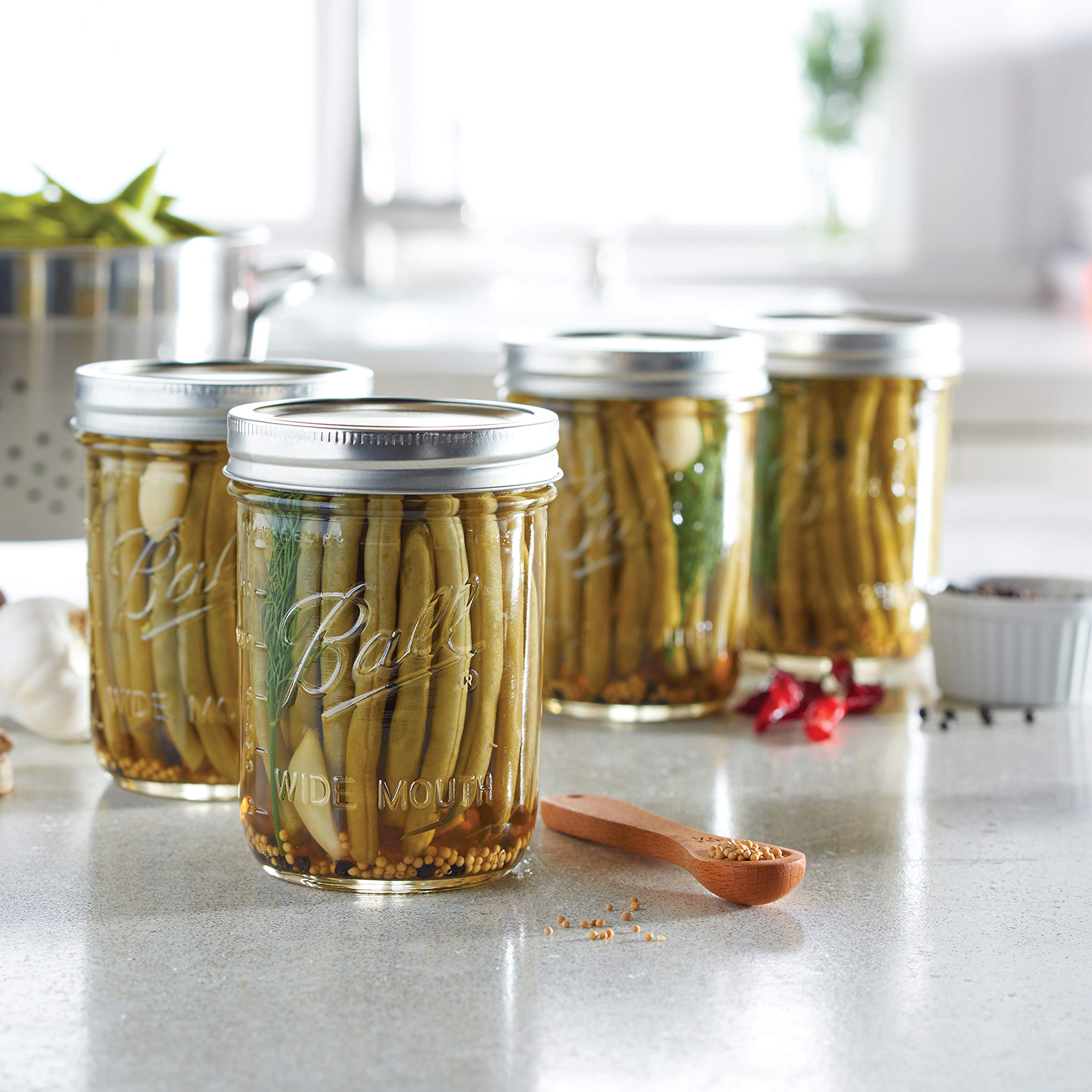 Ball gift-ready jar set ideal for crafts and homemade gifts.