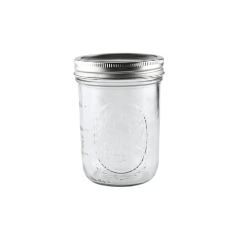 Ball glass mason jar 16oz ideal for clear food storage and labeling.