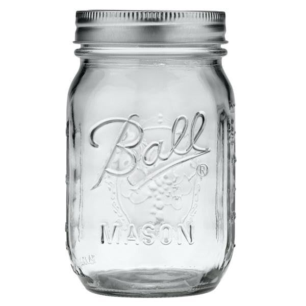 Ball Mason Jar regular-mouth 16oz lids and bands close-up showing durable closures