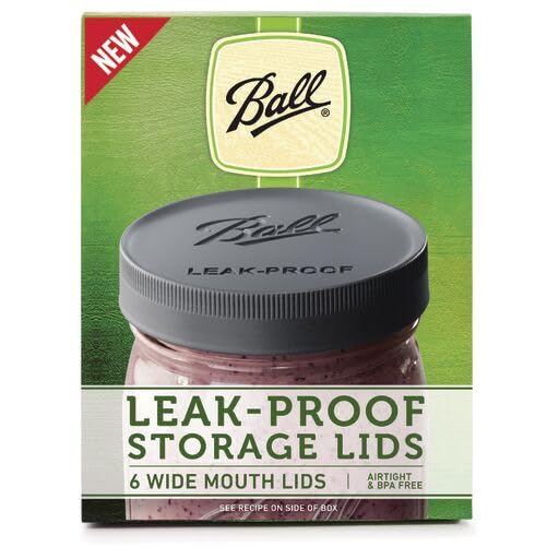 Ball BPA-free lids on glass jars highlighting USA-made quality.