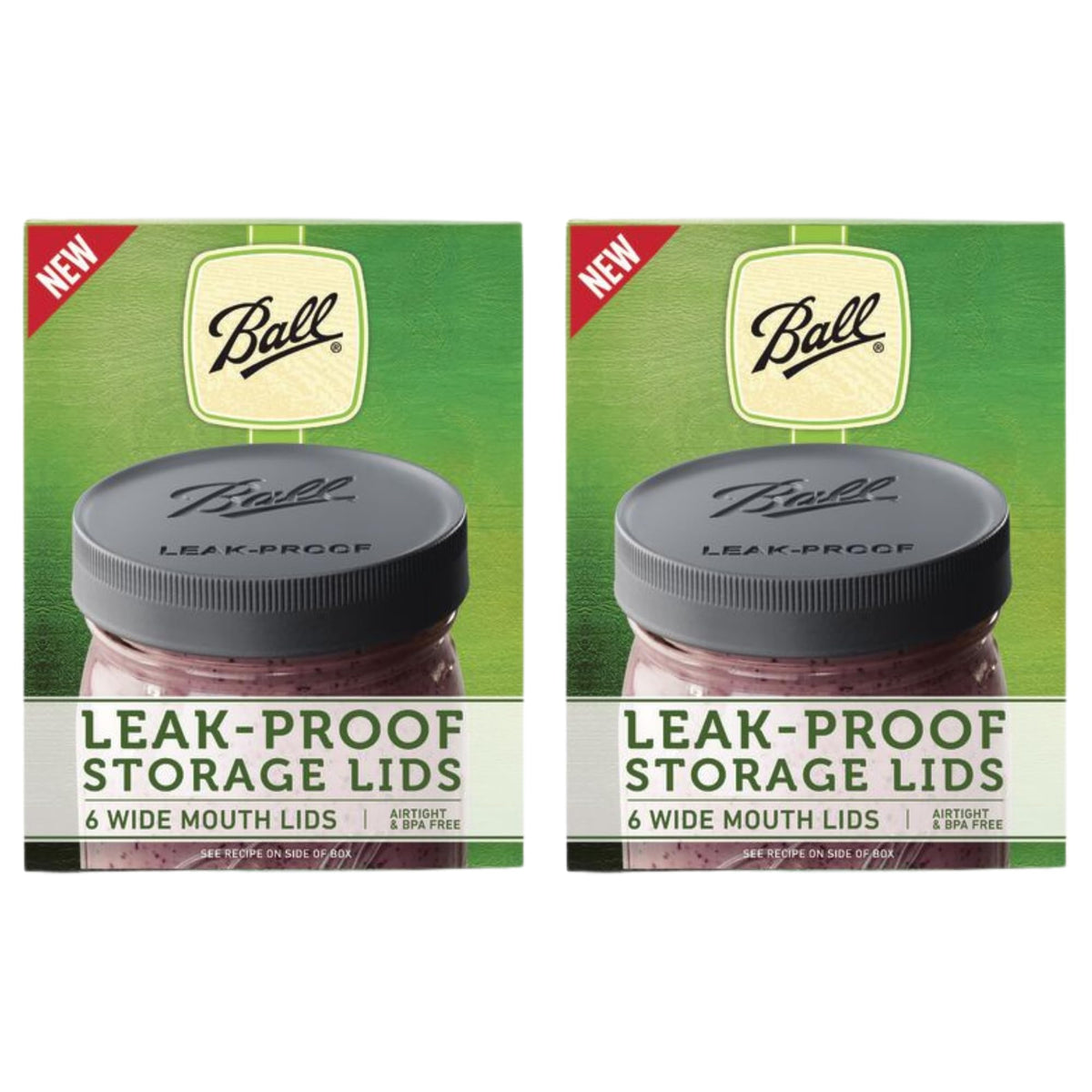 Ball wide-mouth leak-proof lids close-up with ridged edge for secure grip during canning.