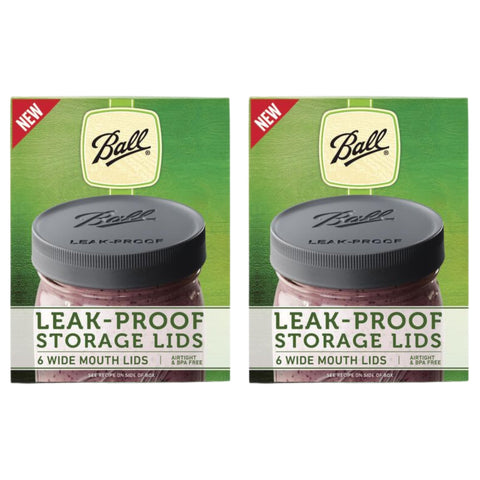 Ball wide-mouth leak-proof lids close-up with ridged edge for secure grip during canning.