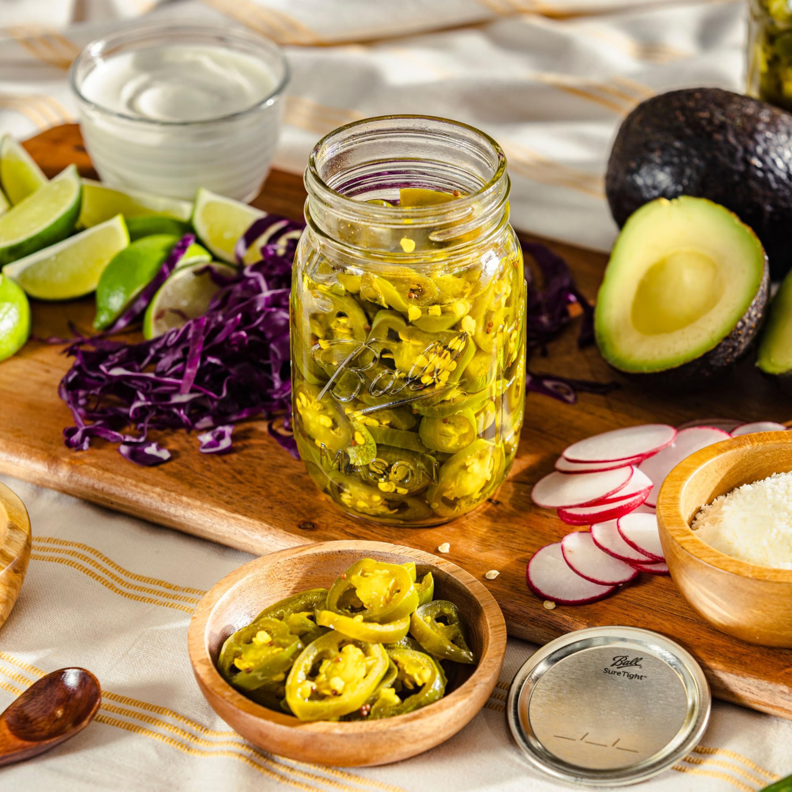 Ball-made-in-USA mark on jar emphasizes domestic production