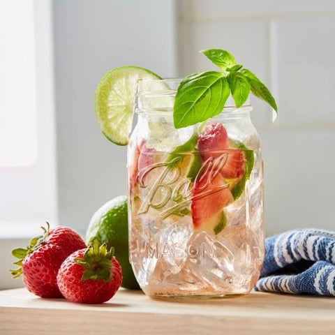 Ball Mason Jar BPA-free label suggests safe, reusable glassware