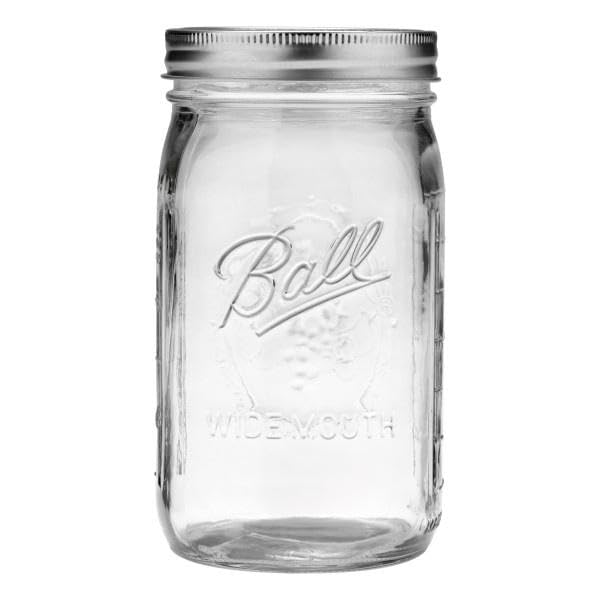 Ball Mason jar clear glass ideal for juice storage and beverage display