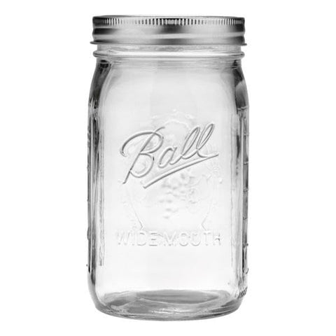Ball Mason jar clear glass ideal for juice storage and beverage display