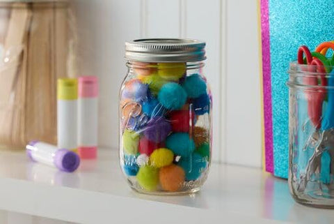 Ball Mason Jar front view stacked demonstrates compact storage and easy organization