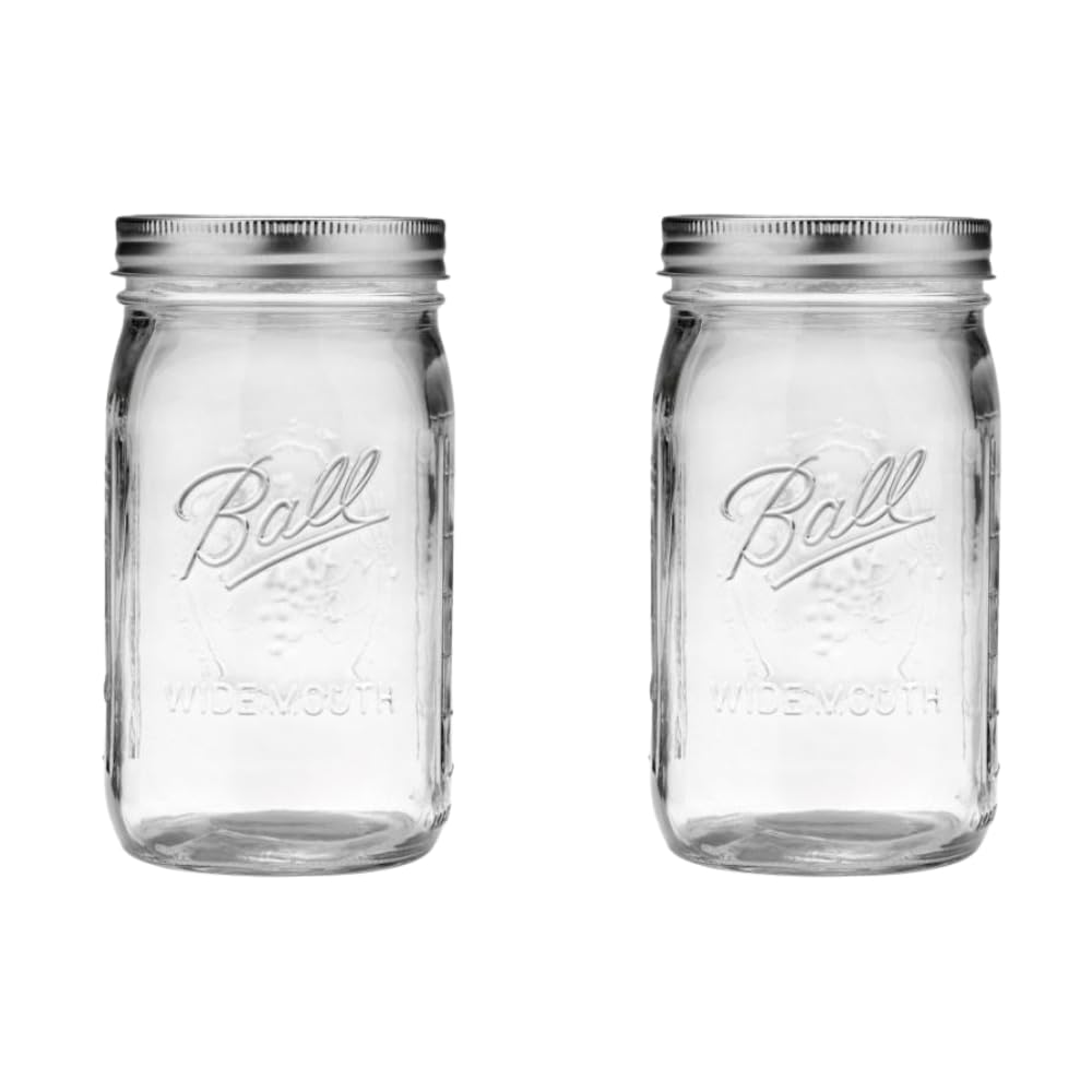 Ball Quart wide-mouth jar 2-pack with silver lids for versatile storage