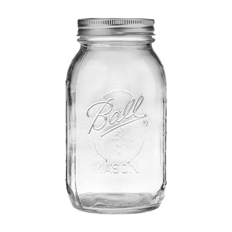 Ball Regular Mouth 32oz two-pack ready for preserving and pantry storage.