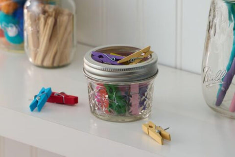 Ball stackable jars save space in the kitchen.