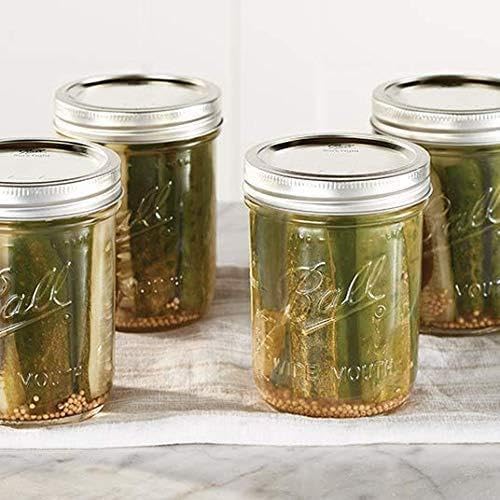 Ball wide-mouth 16oz jar, USA-made and BPA-free for trusted canning.