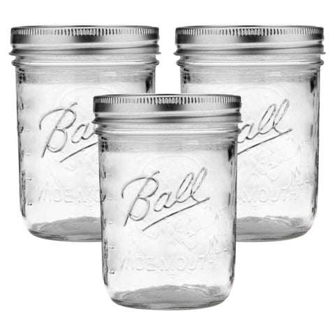 Ball wide-mouth 16oz jar set with lids and bands for easy canning and storage