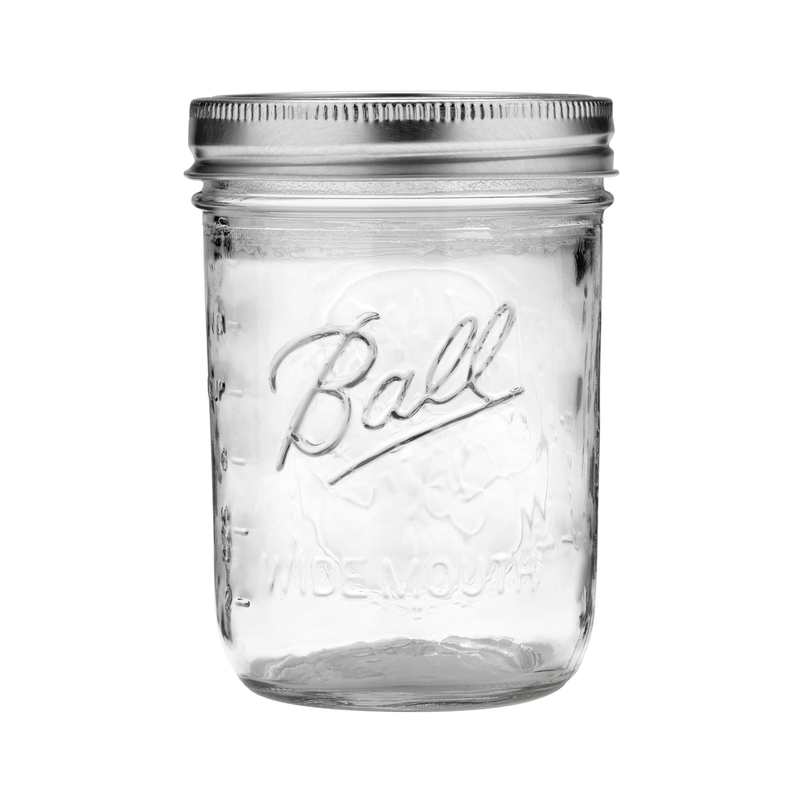 Ball wide-mouth jar used for pickling with clear visibility
