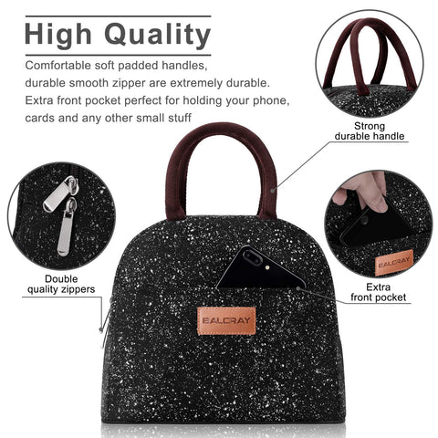 BALORAY lunch bag insulated inner layer closeup, preserves food temperature for hours.