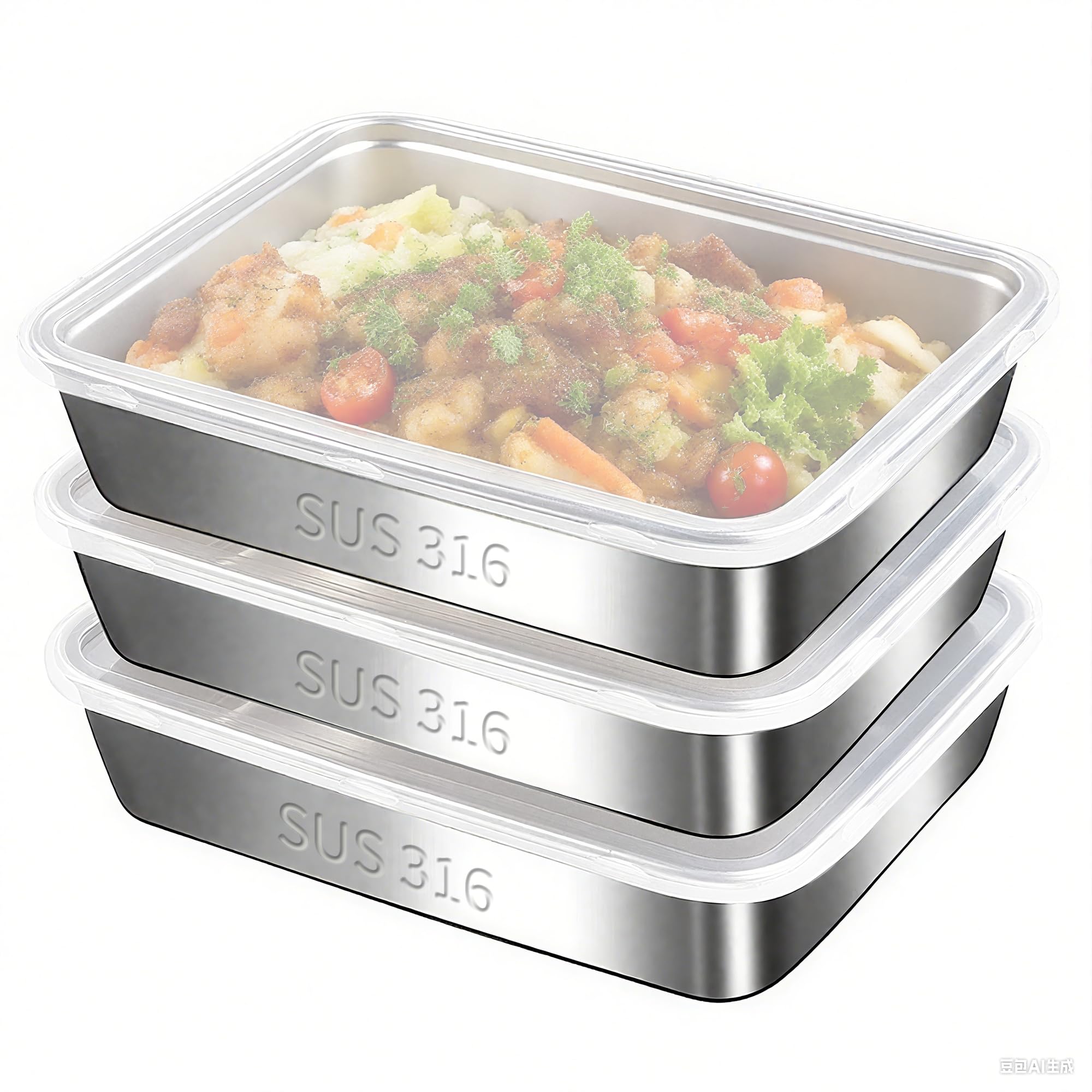 BALSALTA stainless steel storage set with lids for durable kitchen organization.