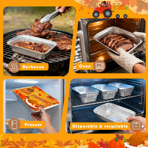 Bamamon pans sized 8.5x6.5x2 inches for baking and storing foods.