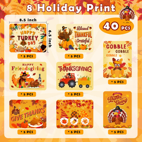 Lid designs by Bamamon featuring maple leaf, pumpkin, and turkey motifs.