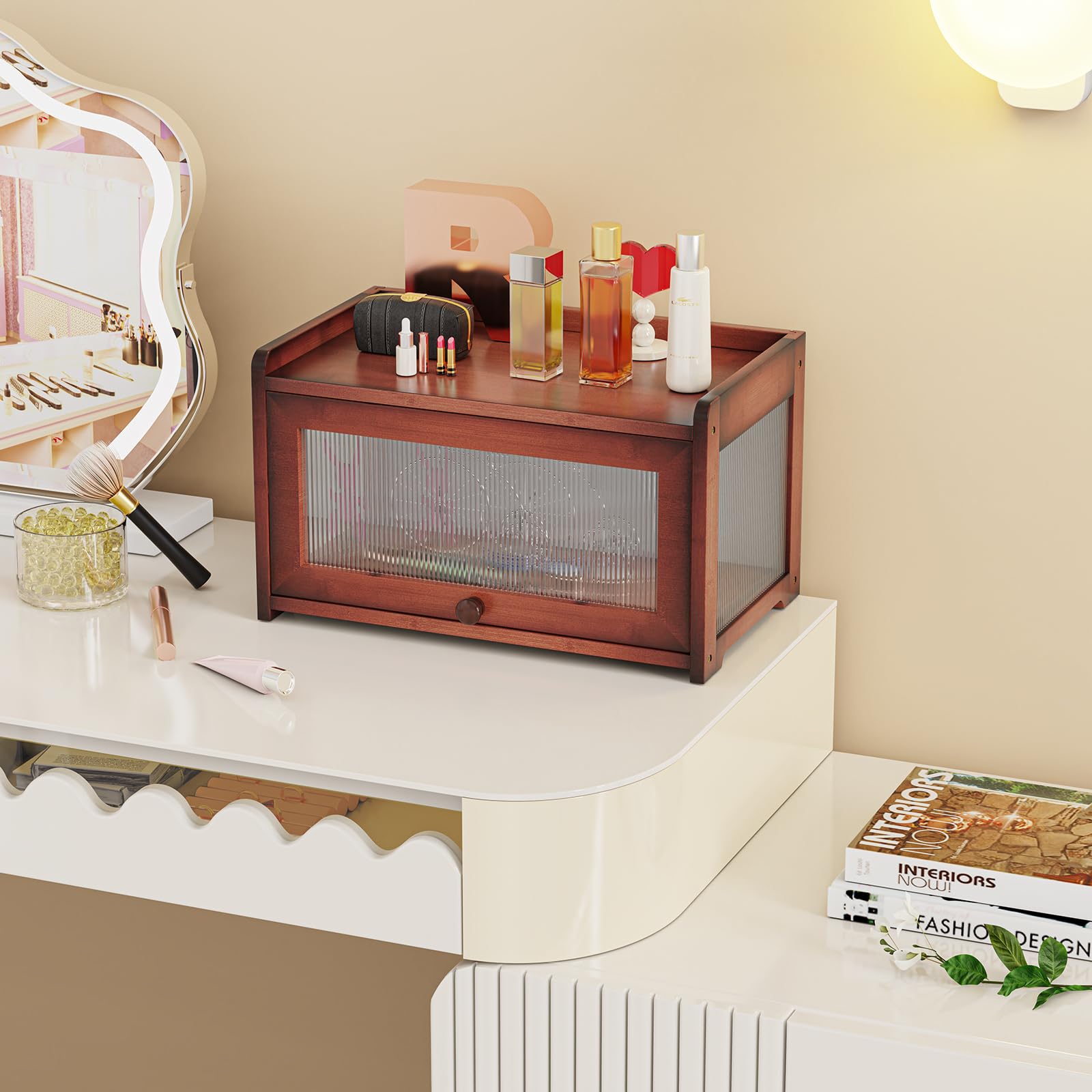 BAMBANG bread box interior shows generous capacity for loaves and rolls.